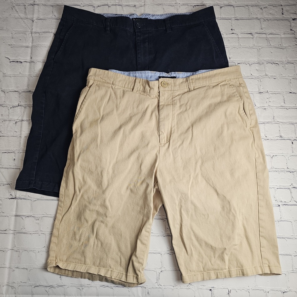 American Tall Chino Shorts Size 38T Tan Black Stretch (Bundle Of 2) Casual